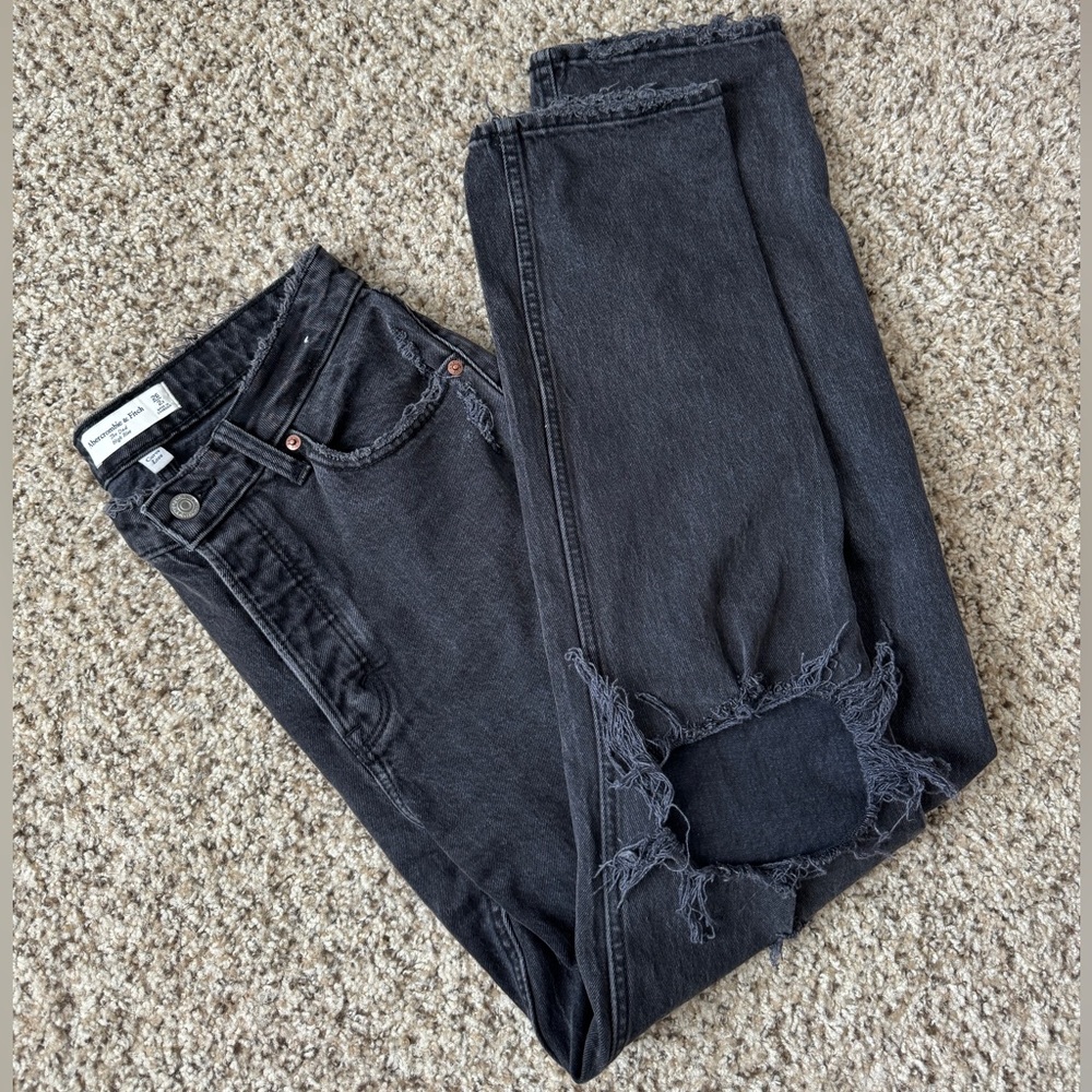 Abercrombie “The Dad” High Rise Jeans (Black) - 26” Curve Love
